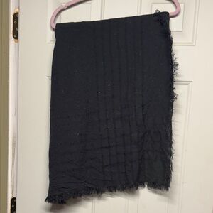 Elegant Black Fringed Cotton Shawl / Wrap